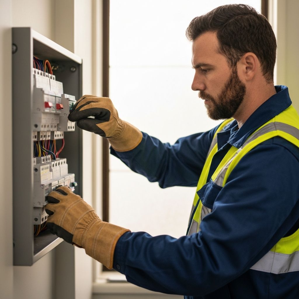 AJ working on electrical installation